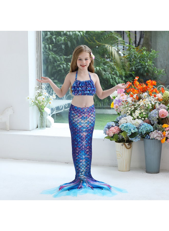Mermaid Costume Dress - Girls Mermaid Fishtail Costume Dress - Pink gb95, 150 - Princess Dress Up, Halloween Cosplay, Fancy Party Wear, Birthday Costume, Fantasy Outfit Swimsuit - Image 3