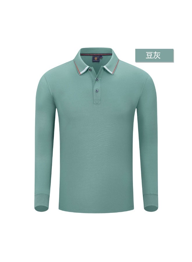 Long Sleeve  Cotton Polo Shirt Collared Work Uniform T-Shirt Corporate Workwear Breathable Men's Fashion  - Image 1
