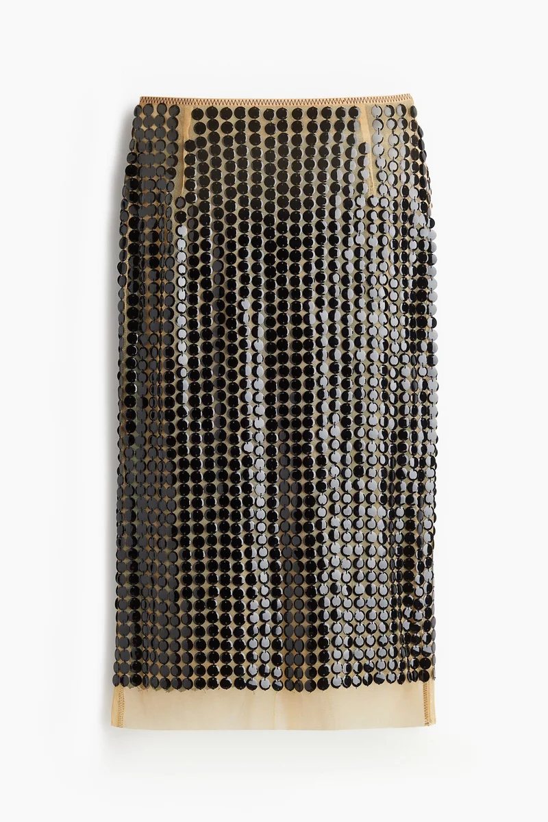 H&M Sequined mesh skirt