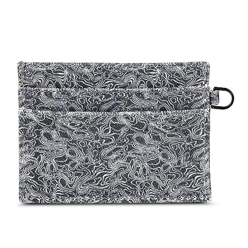 Eddie Bauer Mens Pioneer Leather and Canvas Card Case Wallet Grey - Image 3