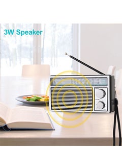 Generic Radio Portable AM FM Retro Radio, Transistor Radio with Large Speaker, Battery Powered or DC Power Supply for Indoor, Outdoor and Emergency Use, Small Transistor Radio AM FM Gifts  - Image 5