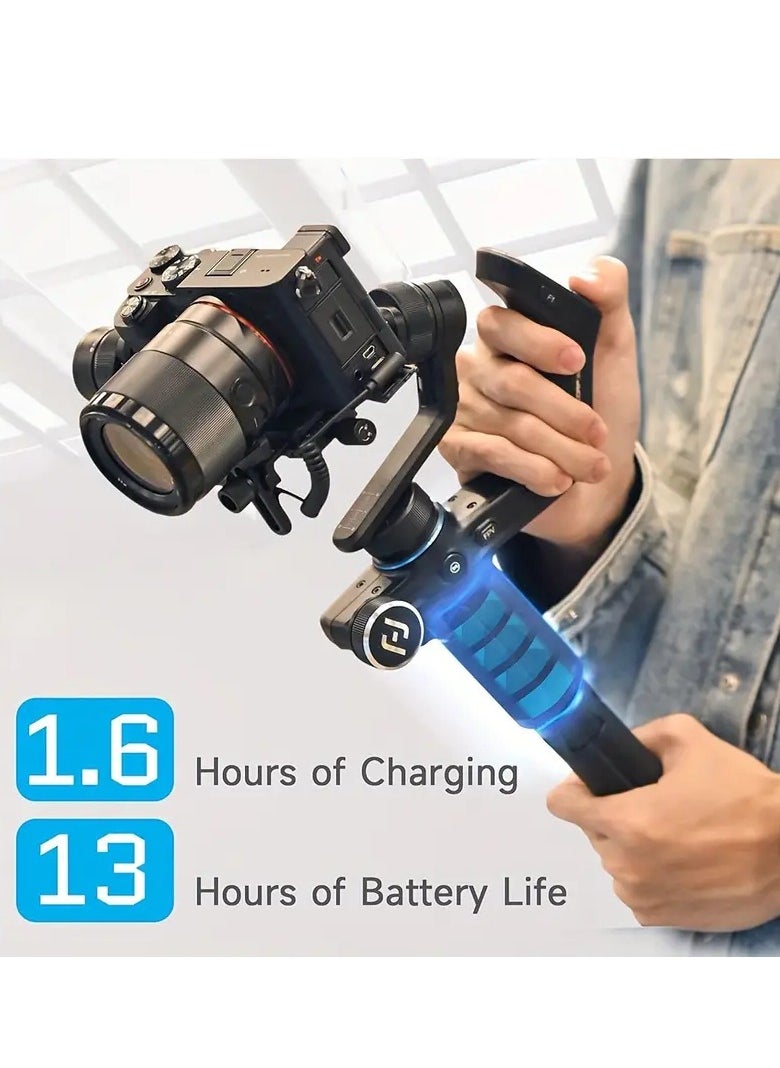 FeiyuTech - Scorp Mini 3-Axis All In One Gimbal Stabilizer For Mirrorless Camera With Short Lens, Compact Cameras, Action Camera Gopro, 54-88mm Width IPhone 15 Pro, 1.3 Touch Screen, 2.6lbs Payload - Image 1