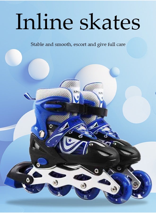 DUNISO - Kids Inline Skates,outdoor and indoor roller boots，adjustable size,with LED illuminated wheels, suitable for boys and girls aged 6 to 12 (M, suitable for sizes 35 to 38) - Image 1