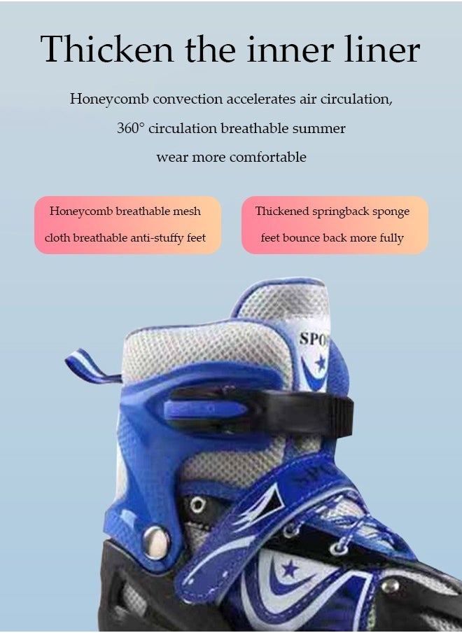 DUNISO - Kids Inline Skates,outdoor and indoor roller boots，adjustable size,with LED illuminated wheels, suitable for boys and girls aged 6 to 12 (M, suitable for sizes 35 to 38) - Image 1