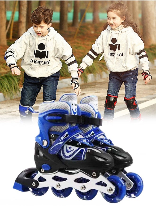 DUNISO - Kids Inline Skates,outdoor and indoor roller boots，adjustable size,with LED illuminated wheels, suitable for boys and girls aged 6 to 12 (M, suitable for sizes 35 to 38) - Image 1