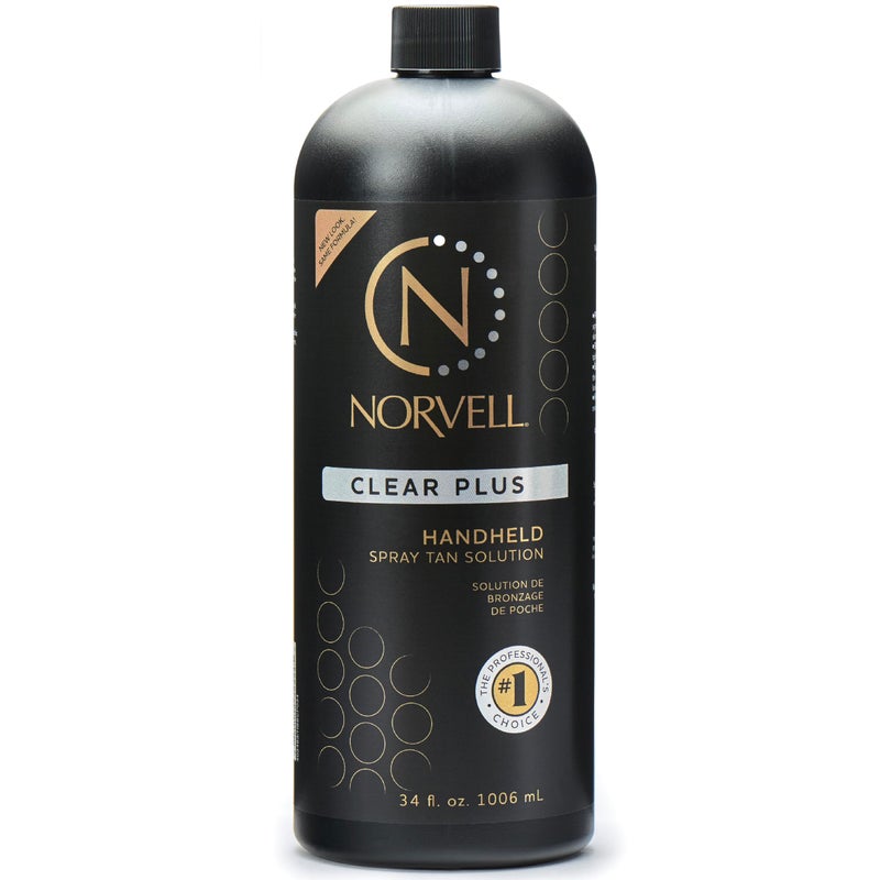 Norvell Premium Spray Tan Solution Clear Plus 1 liter â€“ Professional Sunless Tanning Formula for Natural Bronze Glow, Streak Free, Fast Drying, Long Lasting Color - Image 1