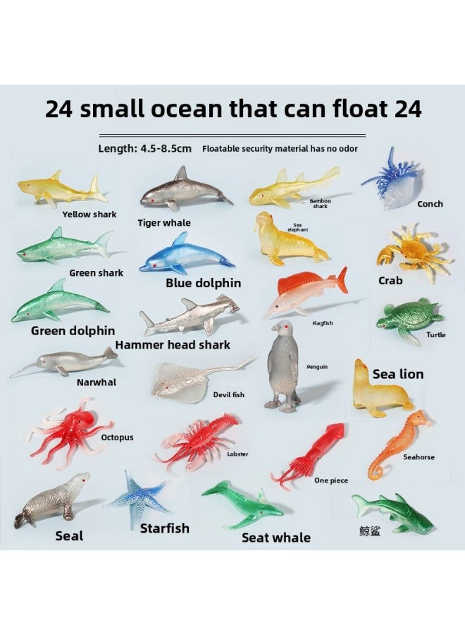 Cross-border Simulation Marine Animal Toy Shark Turtle Crab Penguin Aquarium Model Children's Science And Education Accessories