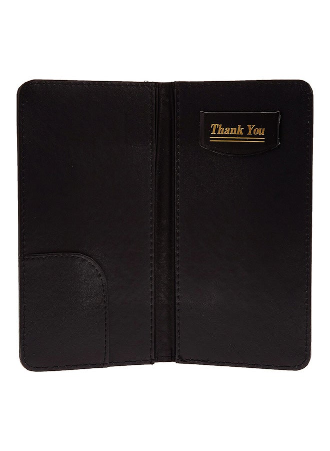 Home Elegant Thank You Leather-Look Bill Folder for Restaurants - Black, 14x23cm - Premium Quality Dining Check Presenter - Image 1
