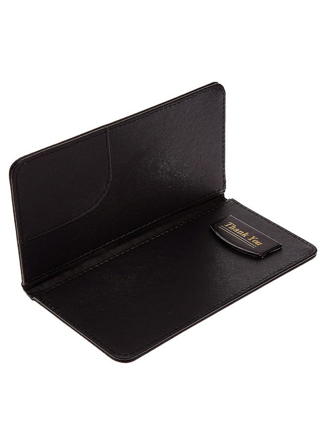 Home Elegant Thank You Leather-Look Bill Folder for Restaurants - Black, 14x23cm - Premium Quality Dining Check Presenter - Image 2