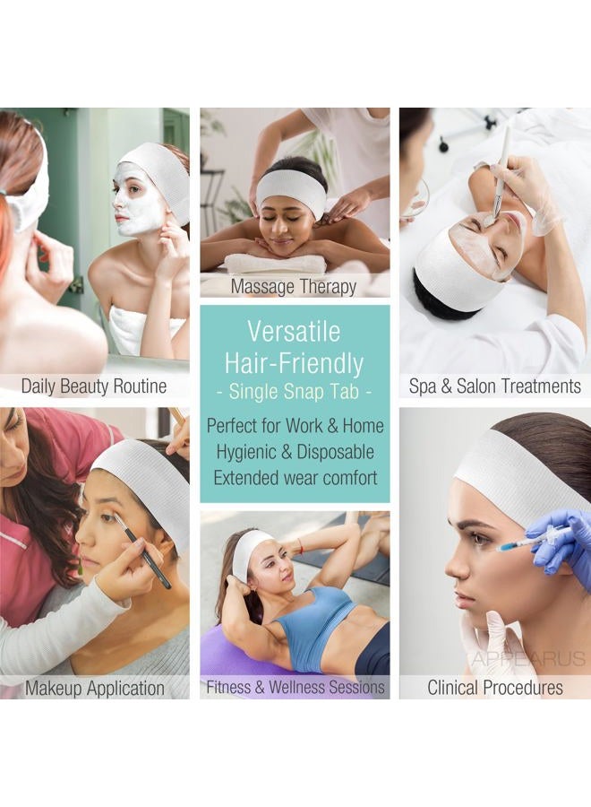 Appearus 50 Ct. Disposable Spa Facial Headbands with Convenient Closure  - Image 5