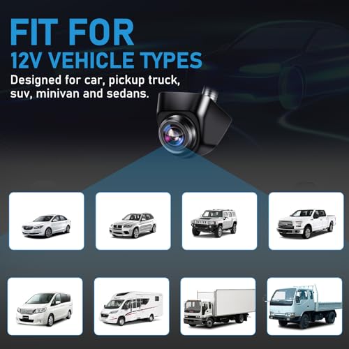 GLK HD Backup Camera for Car Universal Front/Side/Rear Camera for 12V Car Truck Pickup SUV Rear View Reverse Camera with Left and Right, Up and Down Rotation Angle Night Vision IP69K Waterproof - Image 3