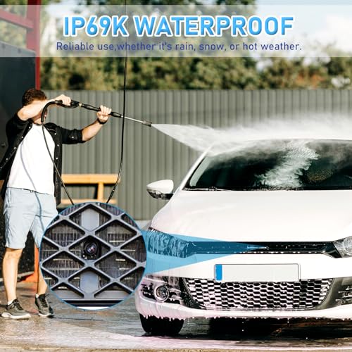 GLK HD Backup Camera for Car Universal Front/Side/Rear Camera for 12V Car Truck Pickup SUV Rear View Reverse Camera with Left and Right, Up and Down Rotation Angle Night Vision IP69K Waterproof - Image 5