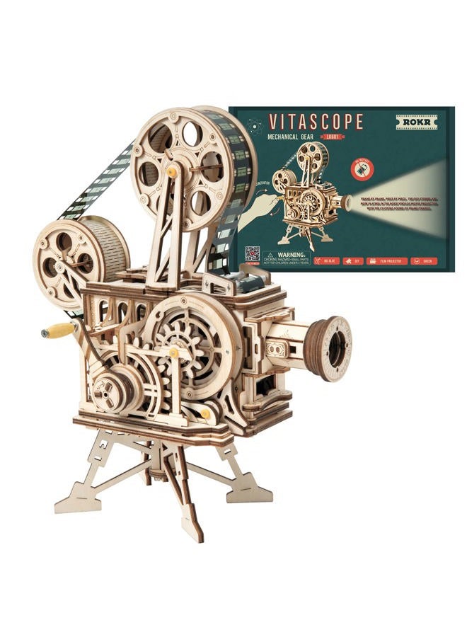 ROKR 3D Wooden Puzzle for Adults Engineering Mechanical Model (Hand-cranked Vitascope) - Image 1