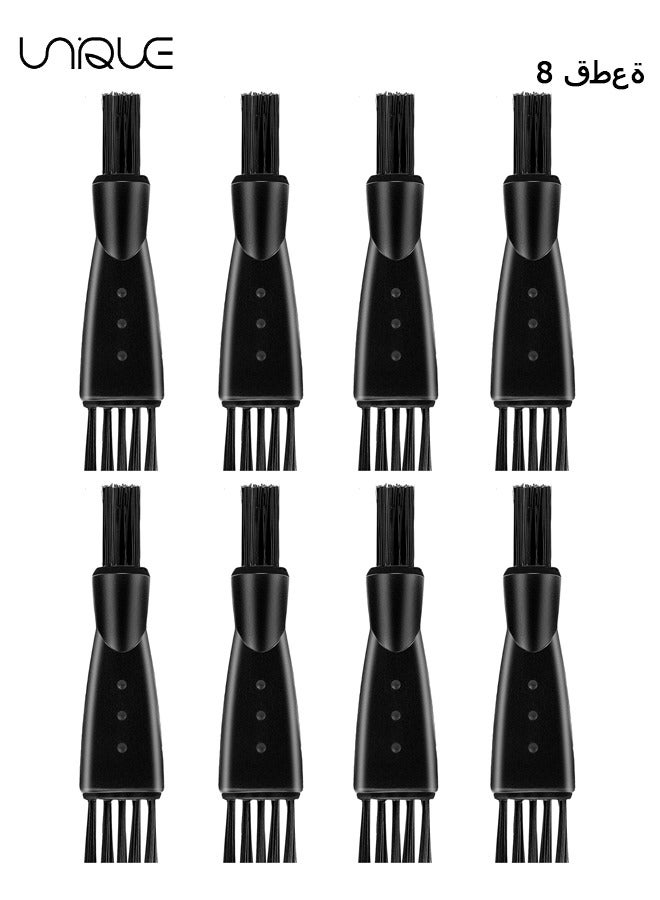 Unique 8 Pieces Shaver Brush Razor, Cleaning Brush Electric Double Sided, Razor Cleaning Brushes,Trimmer Shaver Brush Cleaner Set, Nylon Bristles PP Handle (Black) - Image 1