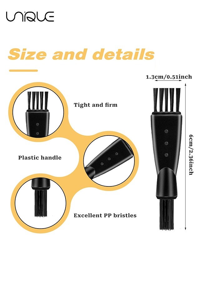 Unique 8 Pieces Shaver Brush Razor, Cleaning Brush Electric Double Sided, Razor Cleaning Brushes,Trimmer Shaver Brush Cleaner Set, Nylon Bristles PP Handle (Black) - Image 2