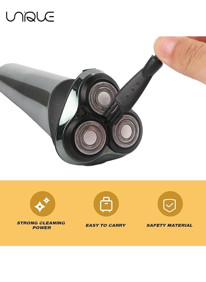 Unique 8 Pieces Shaver Brush Razor, Cleaning Brush Electric Double Sided, Razor Cleaning Brushes,Trimmer Shaver Brush Cleaner Set, Nylon Bristles PP Handle (Black) - Image 3