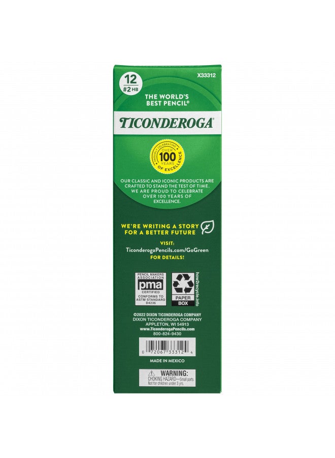 Ticonderoga My First Wood-Cased Pencils, Pre-Sharpened, 2 HB, Yellow, 12 Count