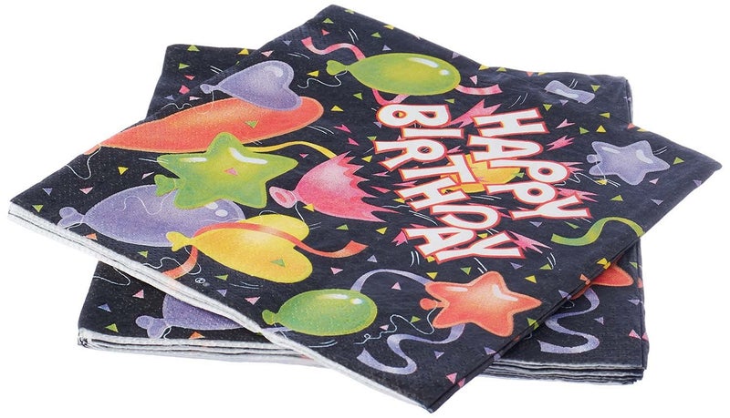 Party Happy Birthday Print Party Napkins Set, 33 x 33 cm - 12 Pieces - Image 2