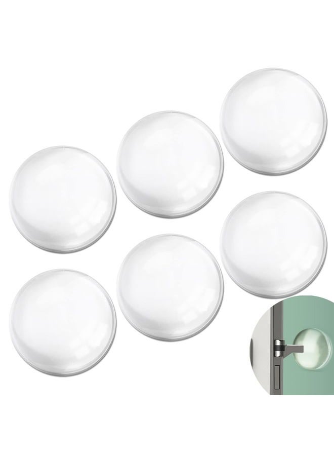 Bovinde Door Stoppers for Wall with Strong Back Adhesive,No-Falling Round Door Knob Wall Protectors,Quiet, Shock Absorbent Silicone Door Knobs for Home, Bathroom,Office, 6 Pieces (Round Clearly) - Image 1