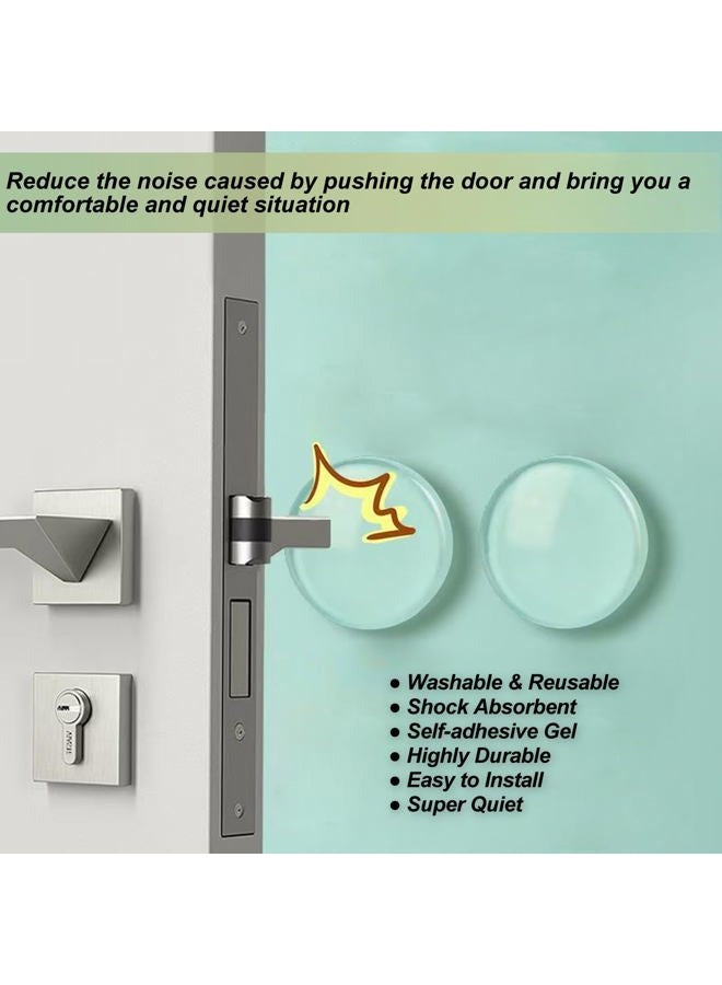 Bovinde Door Stoppers for Wall with Strong Back Adhesive,No-Falling Round Door Knob Wall Protectors,Quiet, Shock Absorbent Silicone Door Knobs for Home, Bathroom,Office, 6 Pieces (Round Clearly) - Image 2