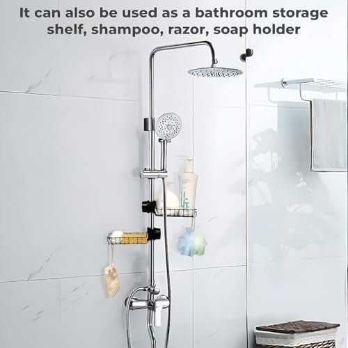MeeTo Stainless Steel Sink Caddy Organizer, Tap Organiser Clip Storage Rack Practical Home Kitchen Drain Rack with Towel Holder for Soap- Pack of 1 - Image 4