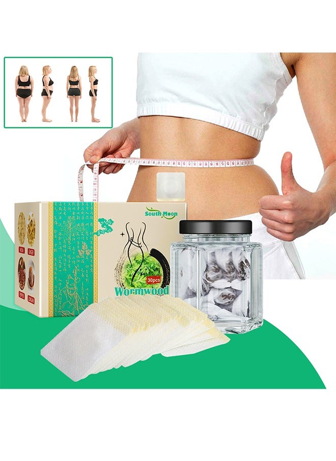 SOUTH MOON - Wormwood Belly Button Patch，Natural abdominal weight loss set, detoxifying abdominal patches 30 pcs+30 capsules. - Image 1