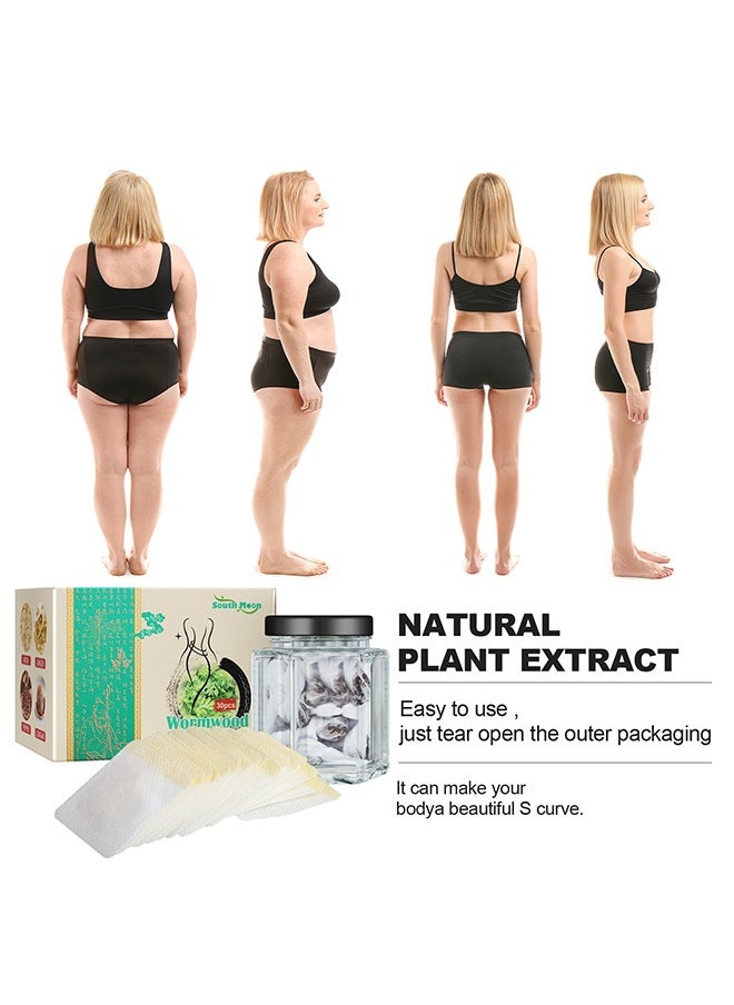 SOUTH MOON - Wormwood Belly Button Patch，Natural abdominal weight loss set, detoxifying abdominal patches 30 pcs+30 capsules. - Image 1