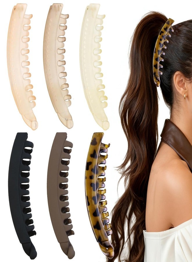 لابوهي ٦ قطع من مشابك الشعر على شكل موزة للنساء، تناسب الشعر الخفيف والكثيف، قوية وغير قابلة للانزلاق، إكسسوارات شعر أنيقة، مشابك شعر متعددة الاستخدامات لتسريحات الشعر المرفوعة، مشابك شعر عصرية للاستخدام اليومي، العمل والحفلات - Image 1