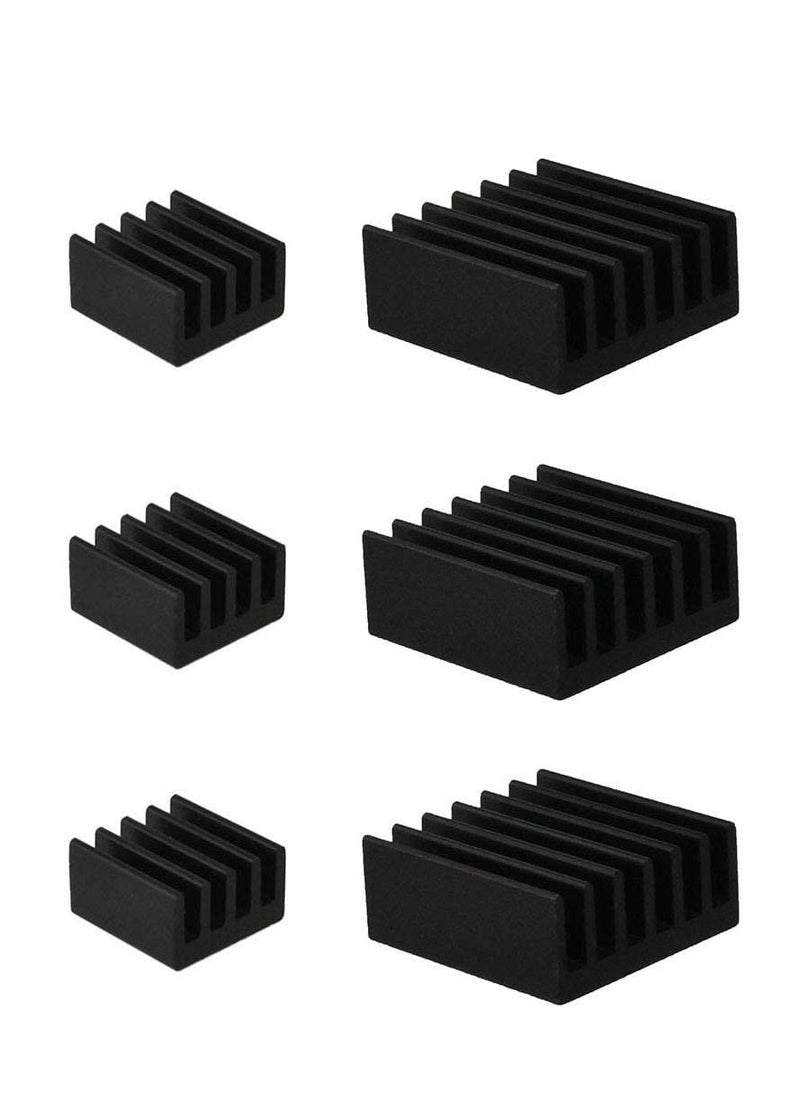 Y&D - 20pcs Heat Sink Mini Radiator Dissipate Thermal Cooling Lower Temperature Easy to Install for PI IC CPU Chipset Raspberry Stepper Board Aluminum Black Assortment - Image 1