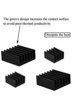 Y&D 20pcs Heat Sink Mini Radiator Dissipate Thermal Cooling Lower Temperature Easy to Install for PI IC CPU Chipset Raspberry Stepper Board Aluminum Black Assortment  - Image 4