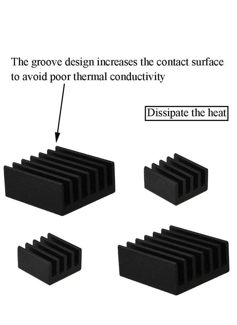 Y&D - 20pcs Heat Sink Mini Radiator Dissipate Thermal Cooling Lower Temperature Easy to Install for PI IC CPU Chipset Raspberry Stepper Board Aluminum Black Assortment - Image 1