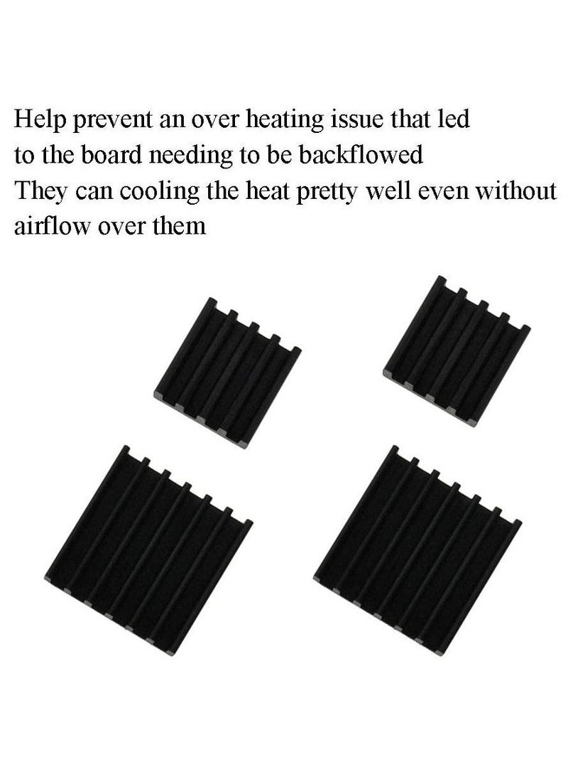 Y&D - 20pcs Heat Sink Mini Radiator Dissipate Thermal Cooling Lower Temperature Easy to Install for PI IC CPU Chipset Raspberry Stepper Board Aluminum Black Assortment - Image 1