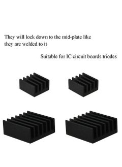 Y&D 20pcs Heat Sink Mini Radiator Dissipate Thermal Cooling Lower Temperature Easy to Install for PI IC CPU Chipset Raspberry Stepper Board Aluminum Black Assortment  - Image 5