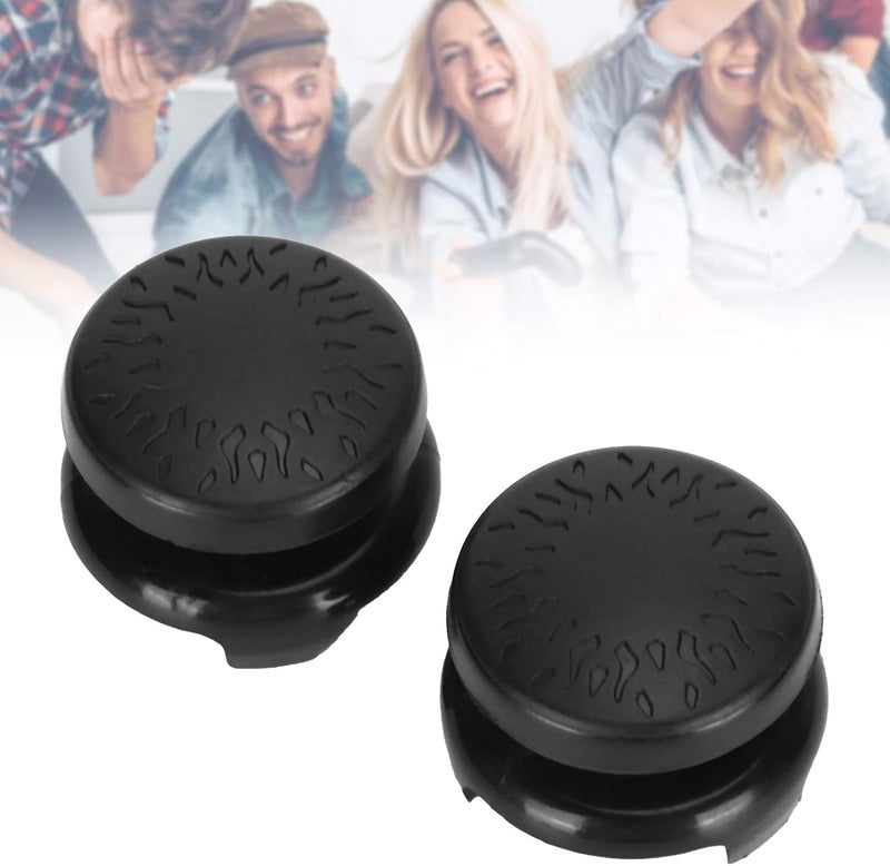 Ashata 2Pcs Thumbstick Extender for Game Consoles, 3D Texture Thumb Grip Stick Joystick Thumbstick for 5 Controller (Black) - Image 4