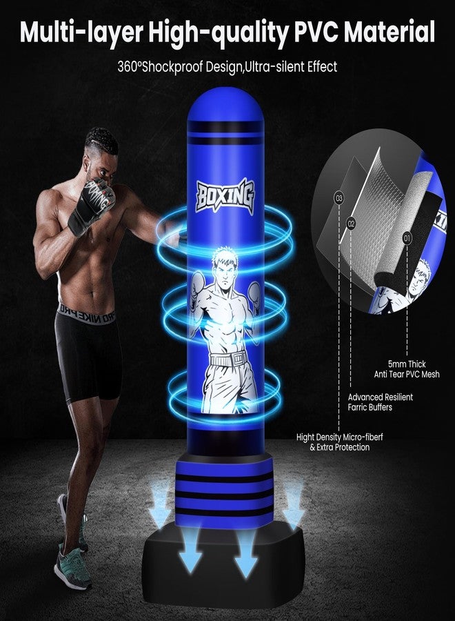 SAIMAND Freestanding Punching Bag for Adults Teens, 70'' Heavy Boxing Bag with Gloves and Pump, Women Men Stand Kickboxing Bags, Upgraded Big Base Boxing Equipment Set for Training MMA Fitness Home Gym - Image 5