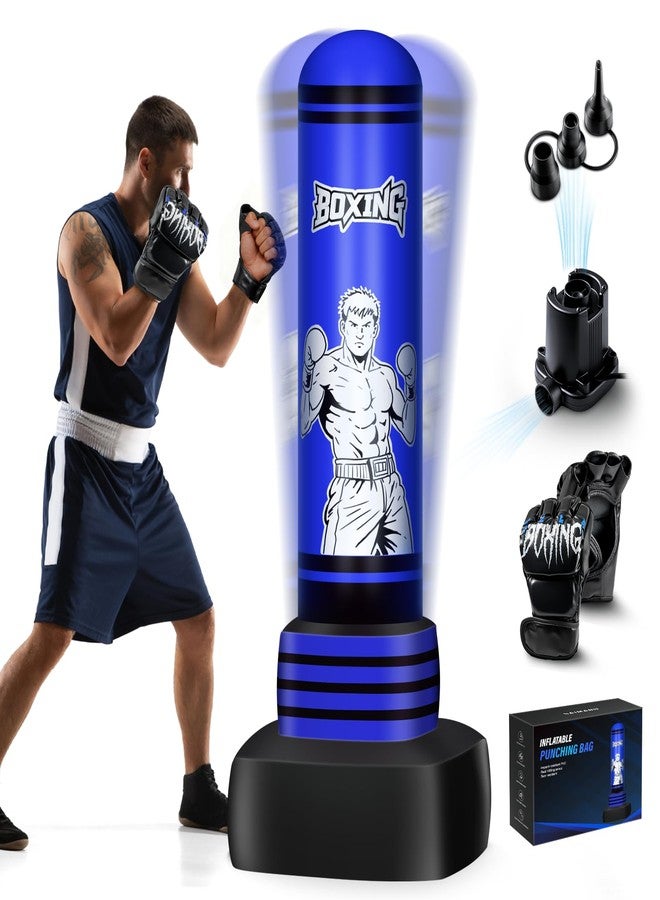 SAIMAND Freestanding Punching Bag for Adults Teens, 70'' Heavy Boxing Bag with Gloves and Pump, Women Men Stand Kickboxing Bags, Upgraded Big Base Boxing Equipment Set for Training MMA Fitness Home Gym - Image 1