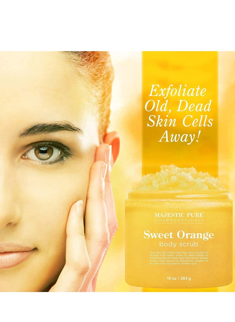Majestic Pure Majestic Pure Sweet Orange Scrub (10 oz) and Tea Tree Scrub (10 oz) Bundle  - Image 4