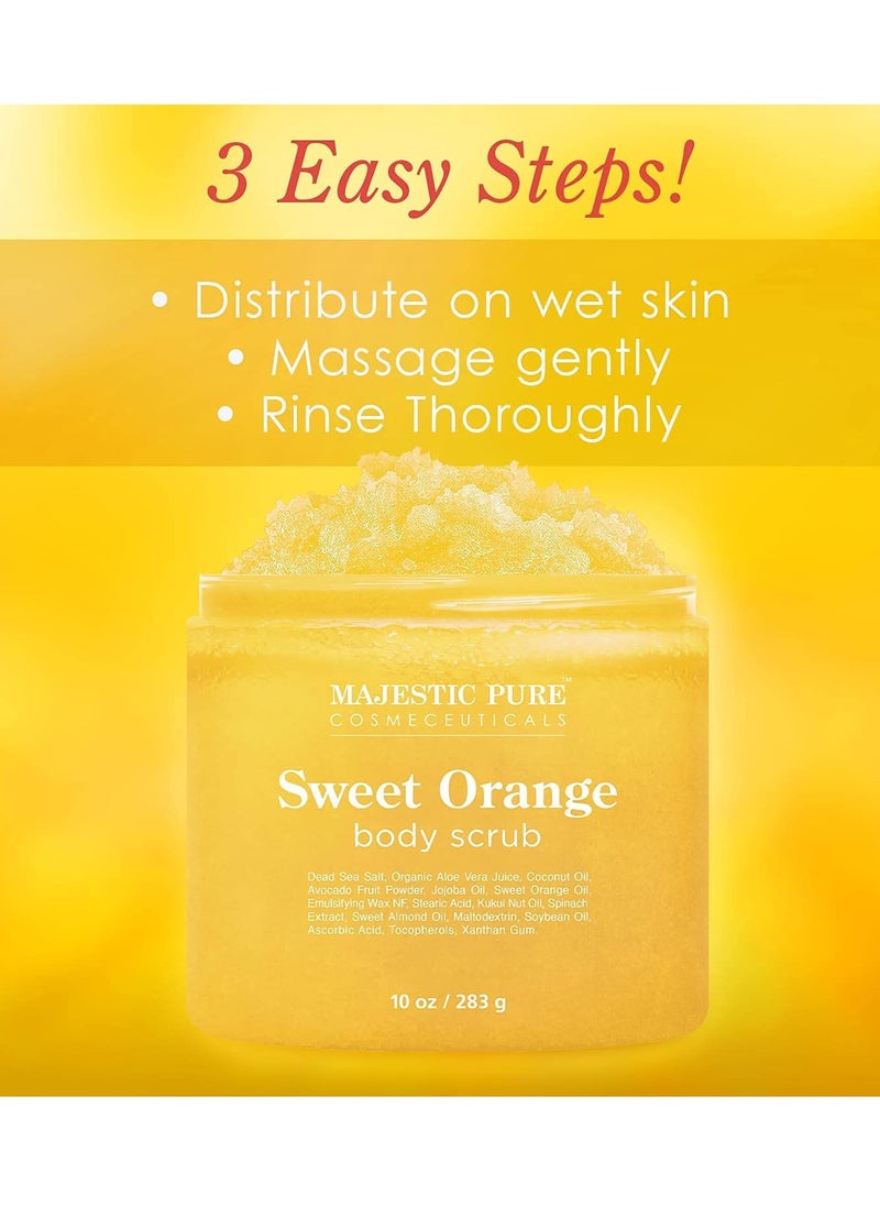 Majestic Pure Majestic Pure Sweet Orange Scrub (10 oz) and Tea Tree Scrub (10 oz) Bundle  - Image 5