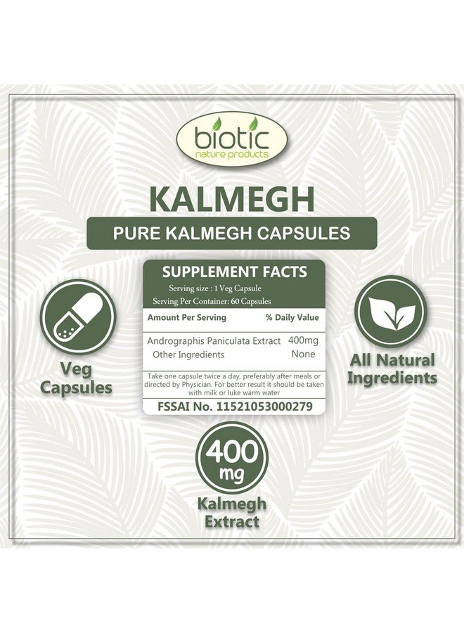 Biotic كبسولات كالمغ الطبيعية البيوتية - كبسولات أندروغرافيز بانيكولاتا - مستخلص كالمغ لمكملات الكبد 400 ملغ - 60 كبسولة نباتية - Image 4
