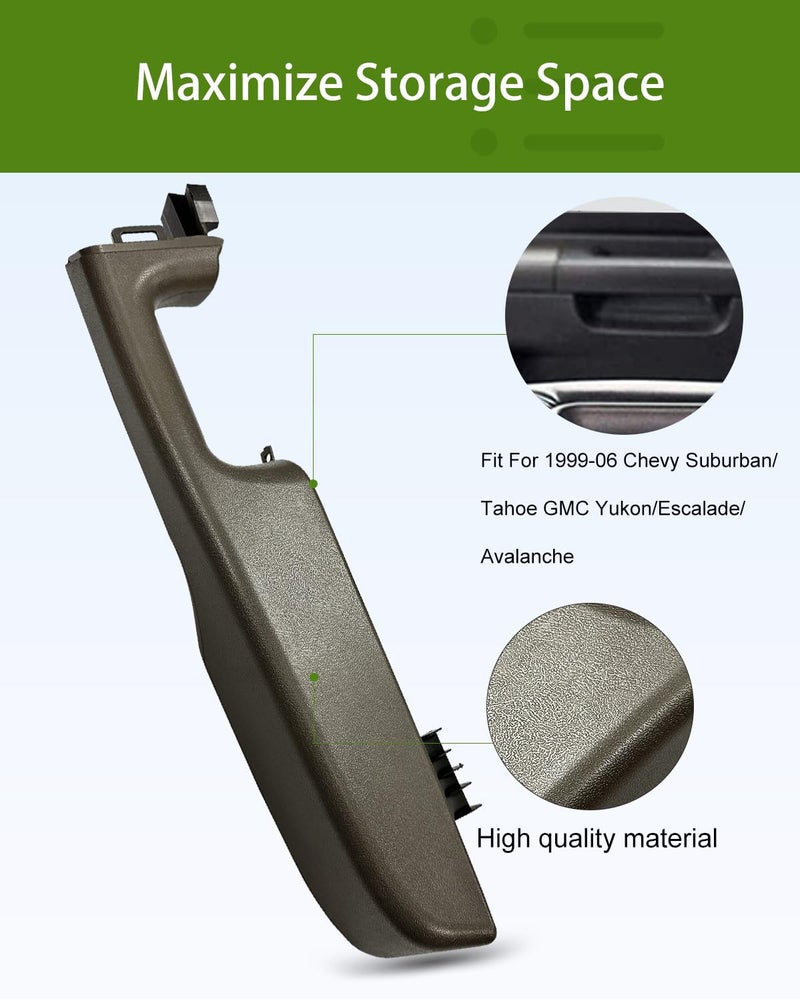 UMISHI Front Right Passenger Door Armrest Handle Replacement for Chevy Suburban/Tahoe GMC Yukon/Escalade/Avalanche 1999-06 Replaces 88981547 15703701 (Light Gray) - Image 2