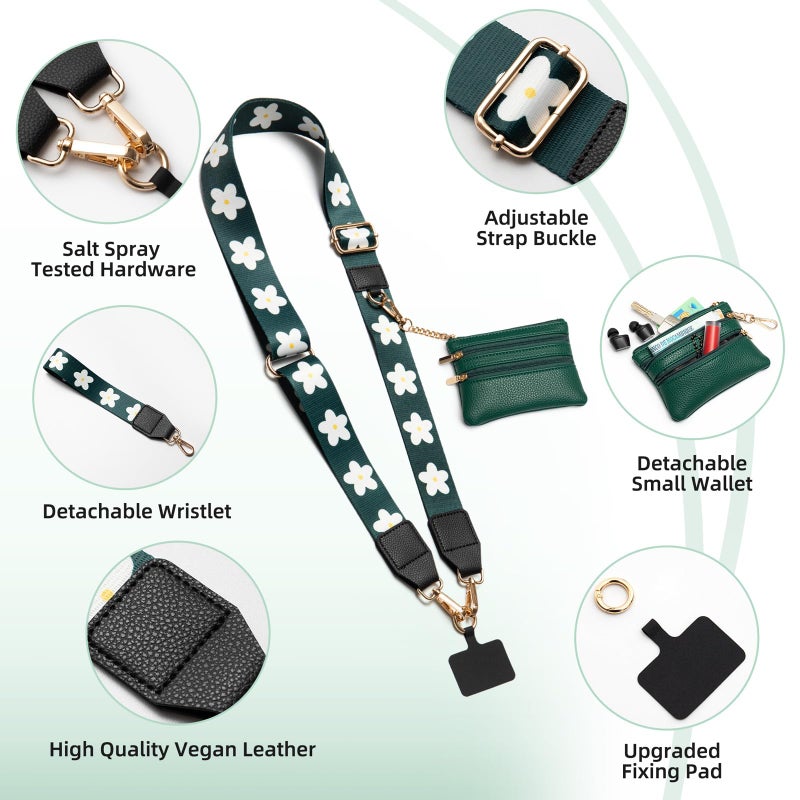 CUEDM Cell Phone Lanyard Crossbody,Adjustable Cell Phone Strap with Detachable Wristlet for Hands-Free Occasions,Clip and Go Strap for Phone with Wallet Crossbody - Image 4