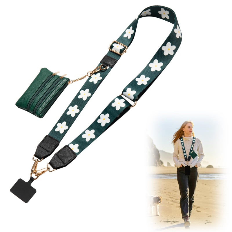 CUEDM Cell Phone Lanyard Crossbody,Adjustable Cell Phone Strap with Detachable Wristlet for Hands-Free Occasions,Clip and Go Strap for Phone with Wallet Crossbody - Image 1