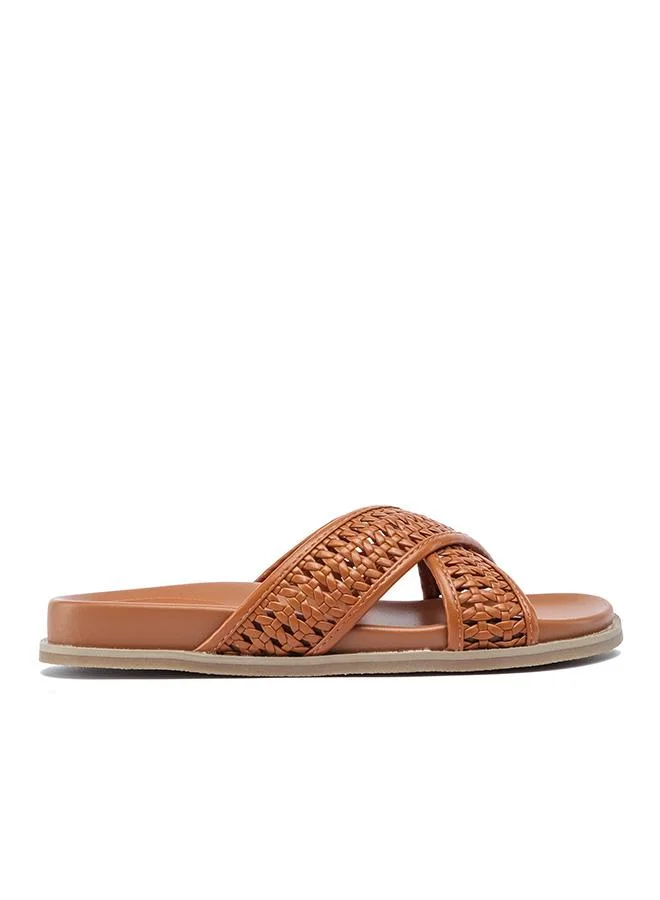 FYOR Stylish Woven Cross-Strap Slide AJ 014