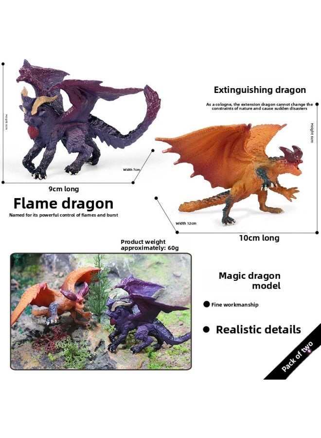 Children's Simulation Warcraft Dragon Dinosaur Model Toy Double-headed Dragon Thunder And Lightning Magic Dragon Black Dragon Wind God Magic Dragon Ornaments 