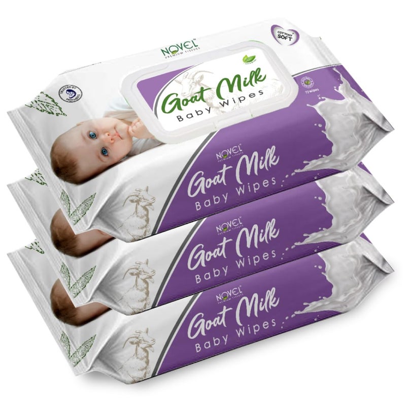 Novel Goat Milk Baby Wipes 72's Sheet - Image 5