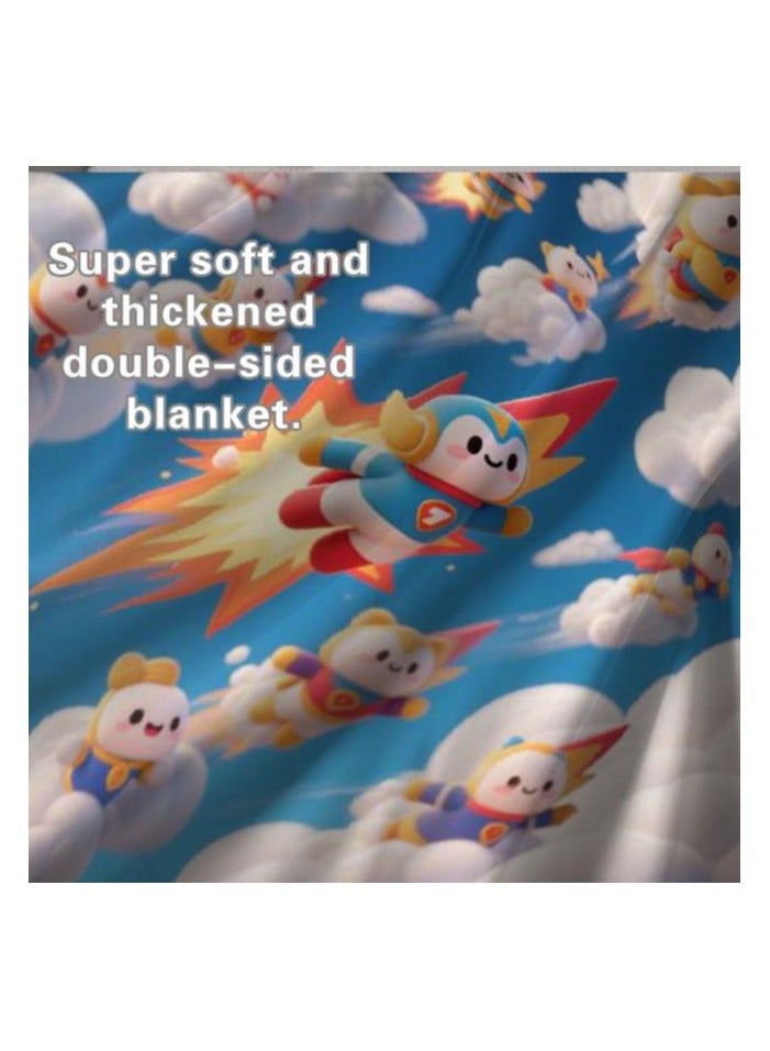 general Children's or student cartoon flannel thin blanket (warm and comfortable, suitable for sleep, games) 100cm*150cm - Image 1