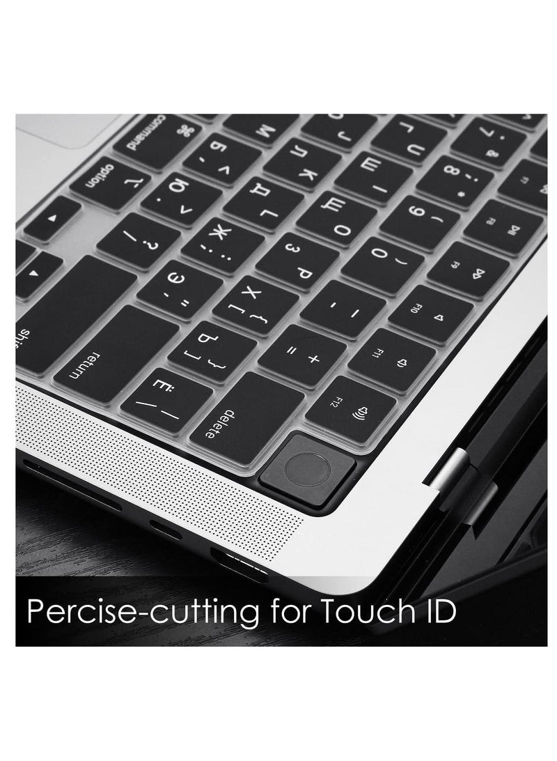 AMM Russian Keyboard Cover Skin for 2022 MacBook Air 13.6 inch M2 Chip & 2023-2021 MacBook Pro 14.2 inch 16.2 inch M2 M1 Pro/Max A2779/A2442/A2780/A2485 Ultra Thin Silicone Protector Black - Image 4