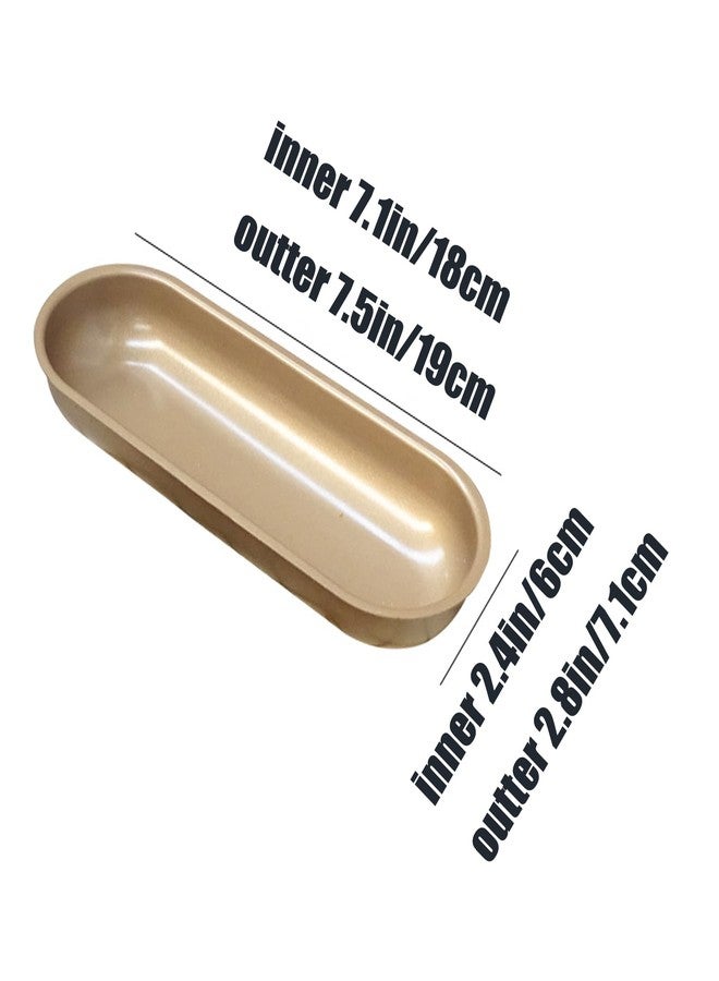 MGGi 7 Inch Mini Loaf Pan Hot Dog Mold, 4Pcs Non-Stick Carbon Steel Hotdog Loaf Bread Pan Bakeware Set for Oven Baking, Hotdog-shaped Cake Bread Pan - Gold - Image 4