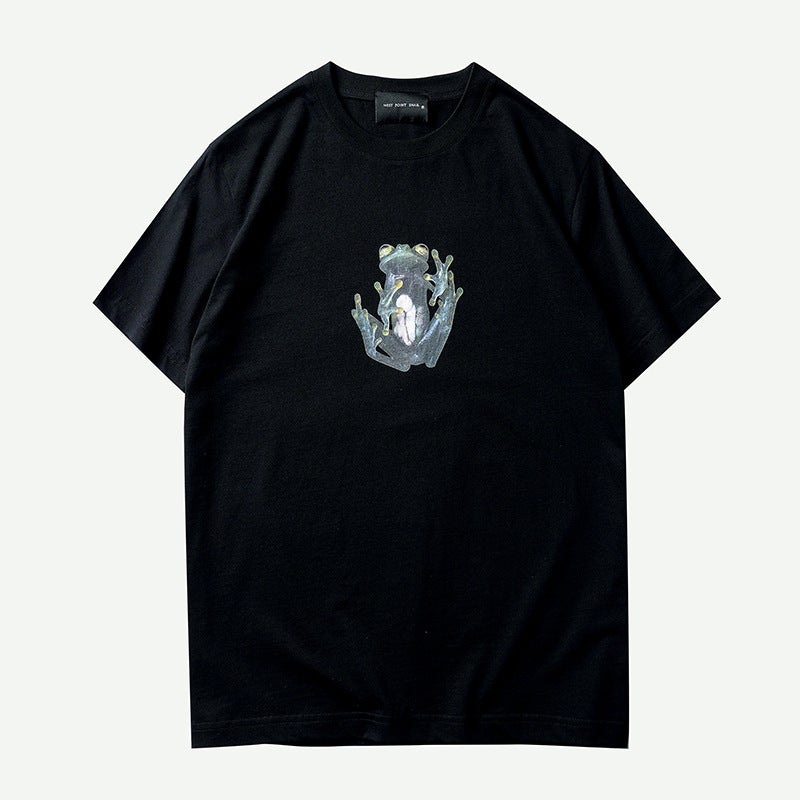 W P.S New Frog 3D three-dimensional printing fashion brand men's fashion ins All-match loose short sleeve men's and women's T-shirt tee - Image 2
