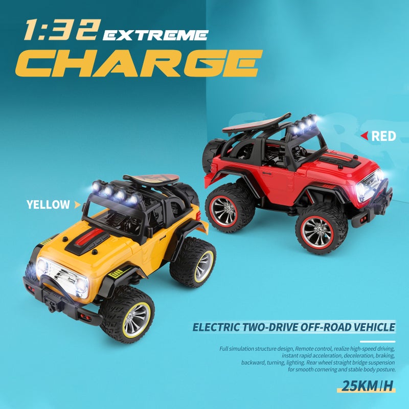 322221 RC Car 2.4GHz Off-Road Car 1/32 Racing Car Remote Control Truck 25km/h RTR Red Yellow Delivery Randomly - Image 5